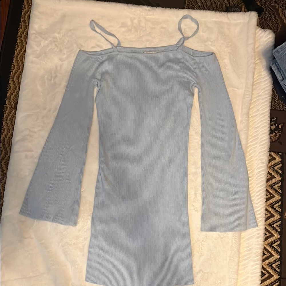American Eagle Outfitters Light Blue Long Sleeve Dress